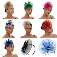 bridal headwear party prom feather headdress net yarn hairpin head flower exquisite little hat womens fascinators