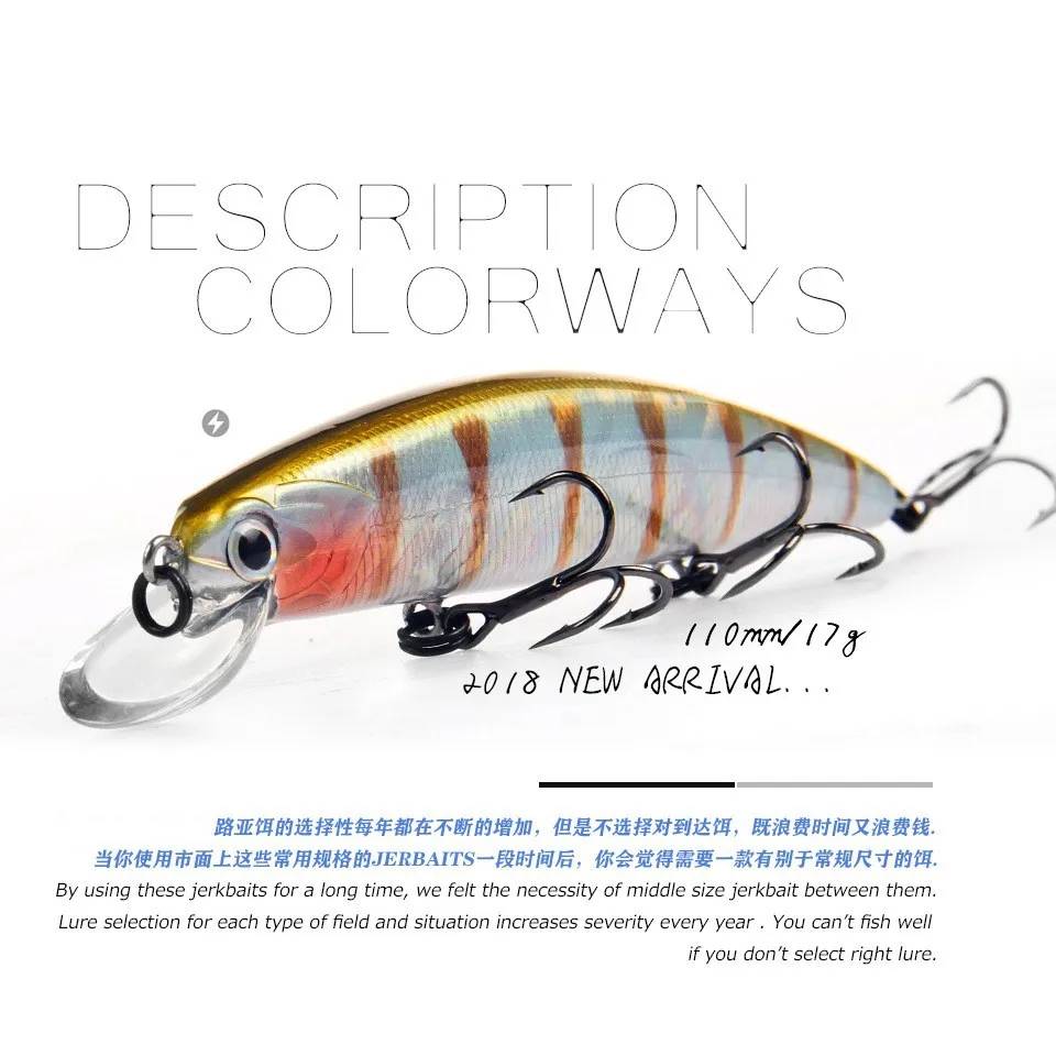 Фото M109 Bearking 11 см 17 г Dive 1,5 м Супер весовая система Long Casting SP Minnow Новая модель Рыболовные приманки Жесткая приманка Качественные воблеры №2