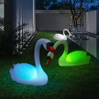 waterproof solar angry swan led light color changing lighting home garden courtyard supplies decor fountain bird indoor outdoor