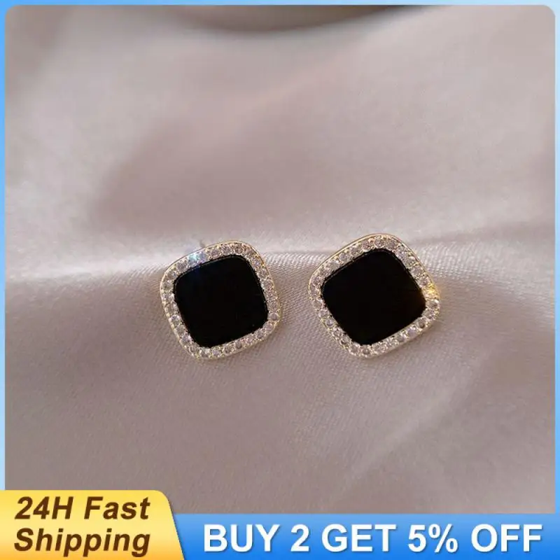 Сверкающие серьги-гвоздики роскошные уникальные серьги из стерлингового