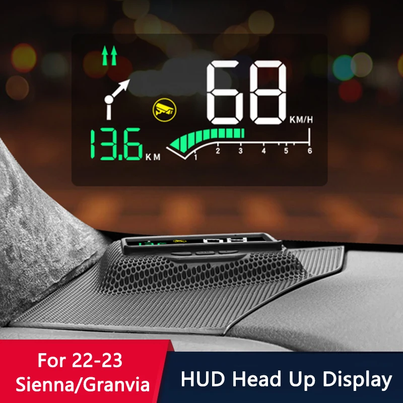 

QHCP Car HUD Display Head Up Display Safe Driving Hidden Windshield Projector Fits For Toyota Sienna Granvia 2022 2023 Accessory