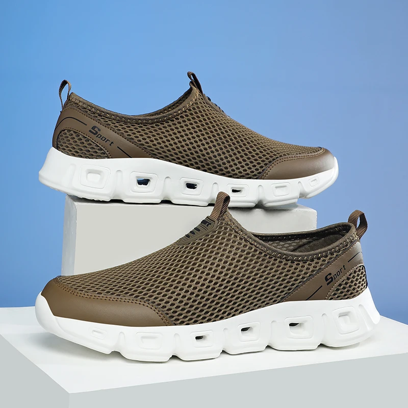 Breathable Mesh Casual Men Shoes Summer Sneakers Men Footwear Running Shoes Men's Lightweight Slip-on Sandals Zapatos De Hombre