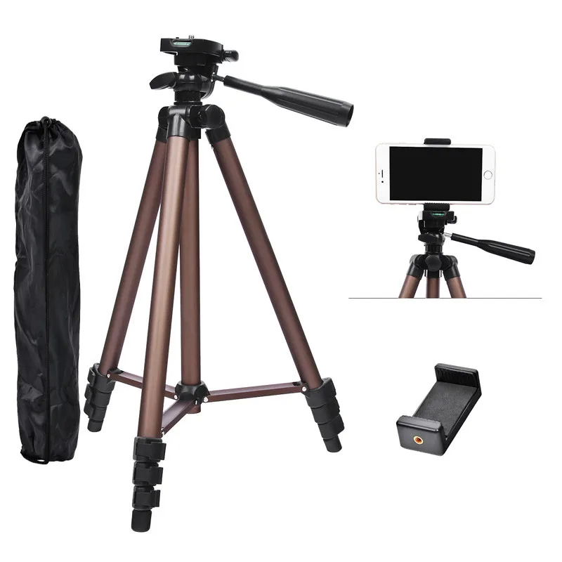 

Fusitu WT3130 Aluminum Alloy Tripods Mini Camera Tripod Stand With Smartphone Holder 1/4 Screw For DSLR Camera Mobile Phone