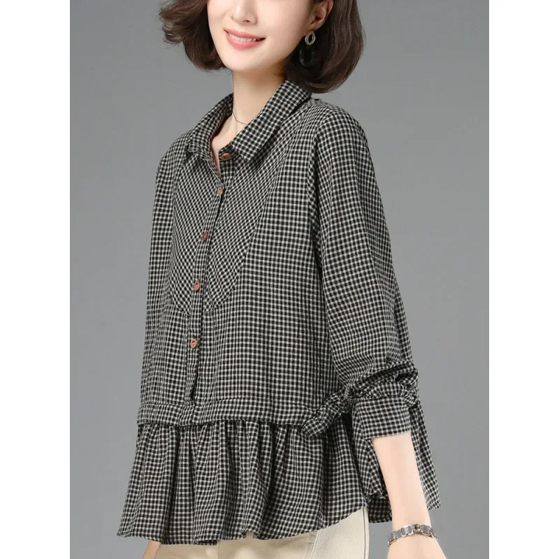 Повседневная женская рубашка 24 осенний Ханчжоу модный топ без воротника в