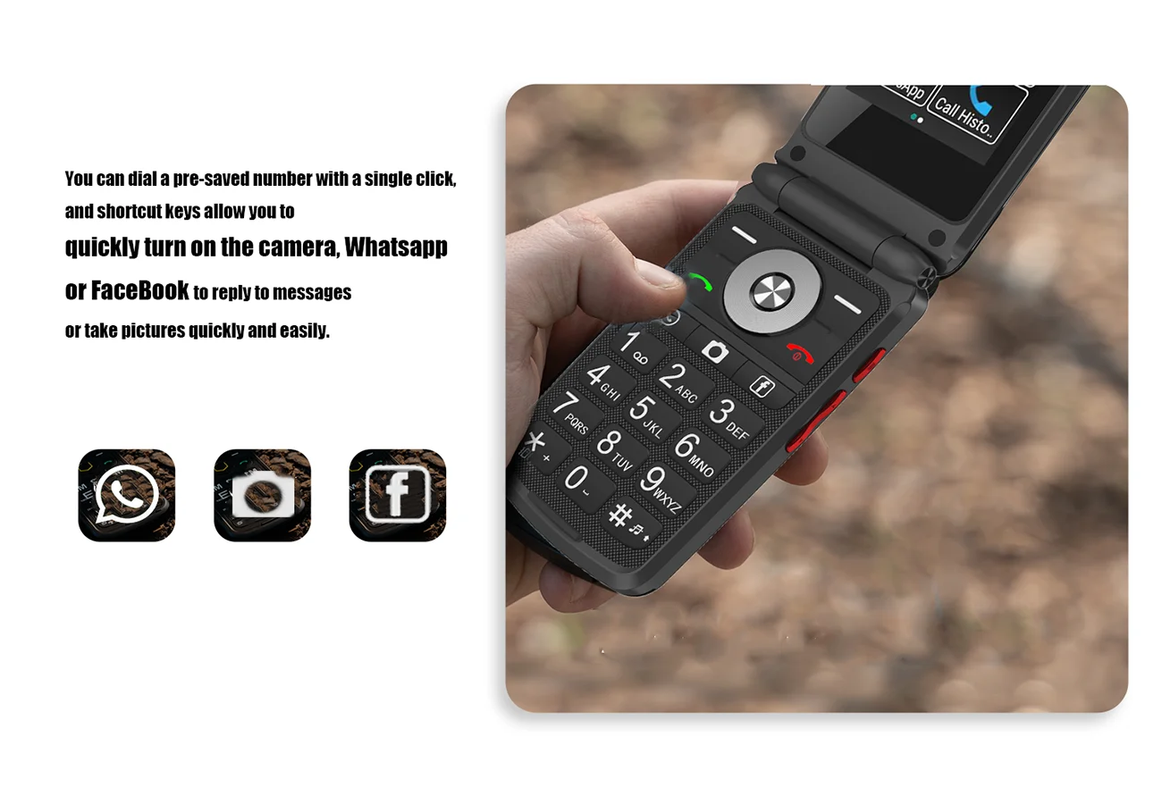 Фото ТИК МИNi США. Q5 Region 4G Smart Flip T Мобильный телефон At&t Google Play Android MTK6739 Вход на ключ Многоязычный сенсорный экран №5