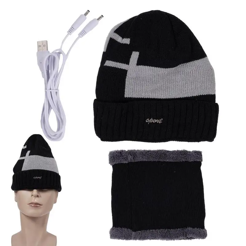 

Зимняя шапка, зимняя теплая шапка, мягкая шапка с шарфом и нагревательными Головными Уборами для пеших прогулок, холодной погоды, рыбалки, катания на коньках, бега