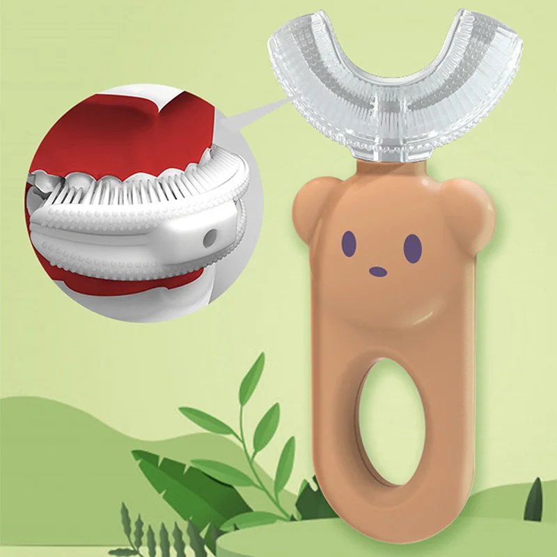 

Manual Toothbrush For Kids U-shaped Silicon Mouth Teeth Tooth Brush Cute Cartoon For Children Toothbrush Cleaning Artifact