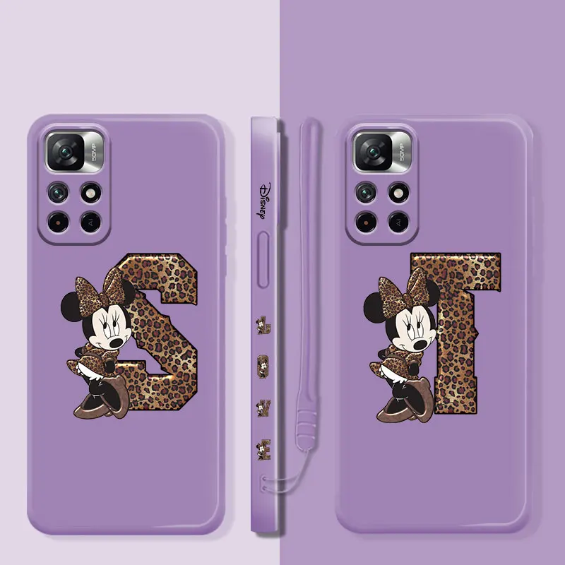 

Minnie Mouse Leopard Letter S T Candy Silicone Case For Redmi Note 11 10 9 7 10T 9T 9S Pro 10 10C 9 9C 9A K40 Liquid Shell