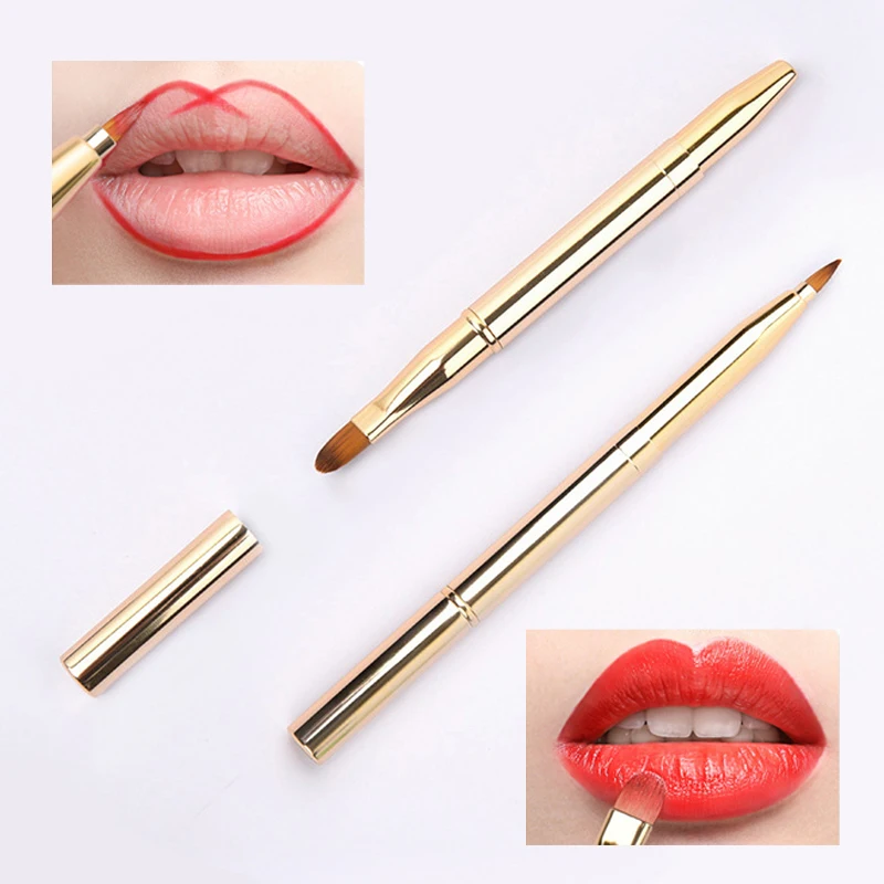 

Retractable Lip Makeup Brush Lipstick Lip Gloss Brush Double Head Eyeshadow Concealer Brush Beauty Makeup Tools With Protect Cap