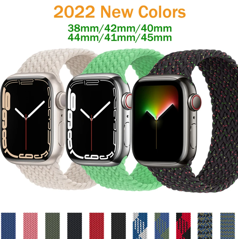 

official 1:1 Braided Solo Loop For Apple Watch Band 41mm 45mm 44mm 40mm Elastic Belt Bracelet Nylon Loop Strap for iwatch 7 6 5