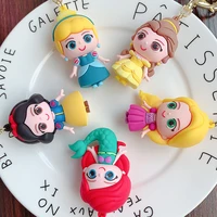 cartoon princess keychain snow white doll bag car key chain pendant fashion girl heart fairy tale creative gift