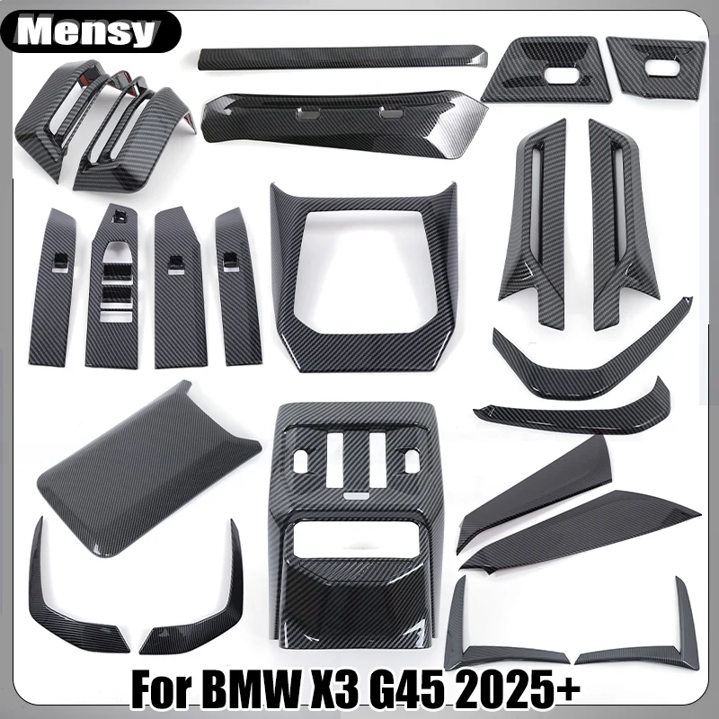 Фото ABS углеродное волокно для BMW X3 G45 2025+ автомобиля, внутренняя коробка переключения передач, панель, накладка, рамка, наклейки, аксессуары №2