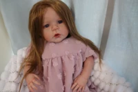 fbbd 60cm finished reborn baby doll sandie 100hand painted by artist with clear blood vessels art doll toys for children