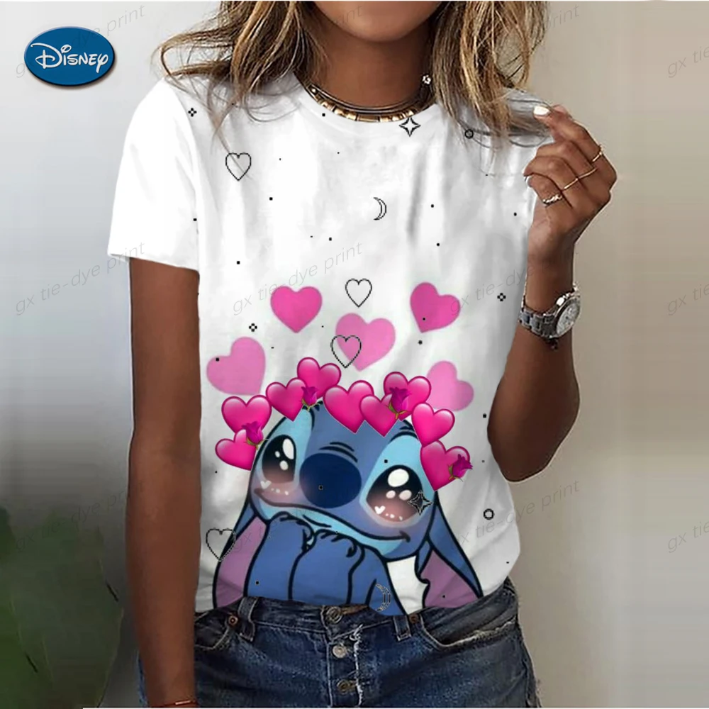 

Женская летняя одежда 2023, футболка с графическим принтом, модная футболка с коротким рукавом и принтом Диснея, одежда, футболка, женские футболки для девочек