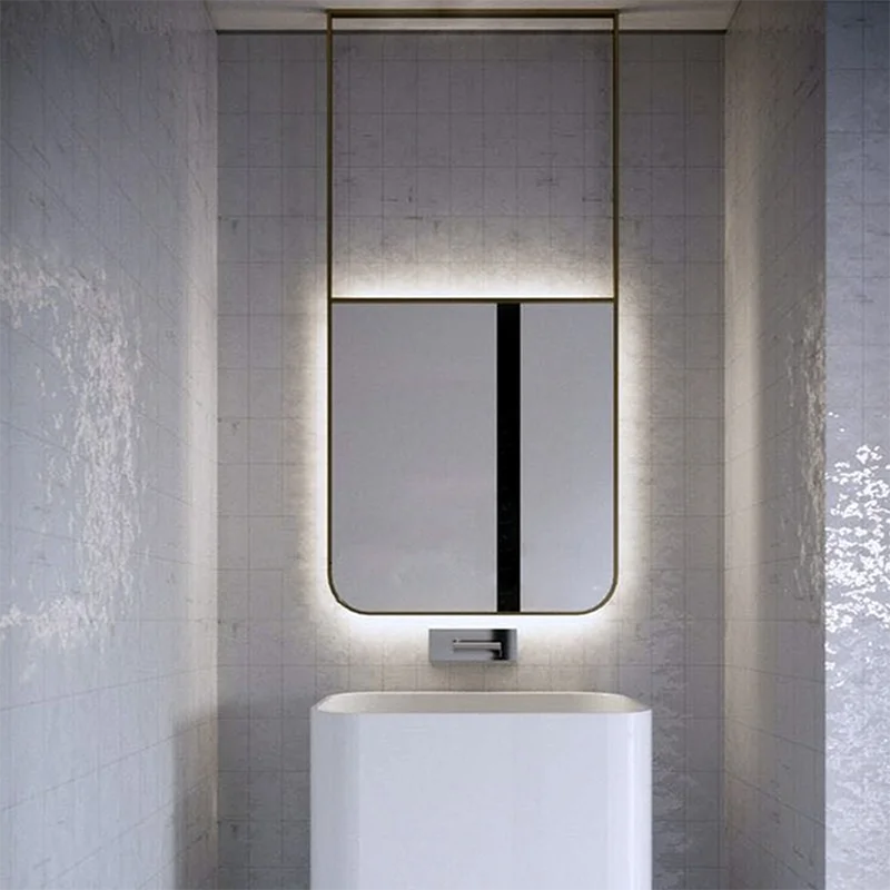 

Rectangular Led Shower Bathroom Mirror Backlight Smart Bright Dressing Mirror Makeup Design Espejo Pared Bathroom Accessories