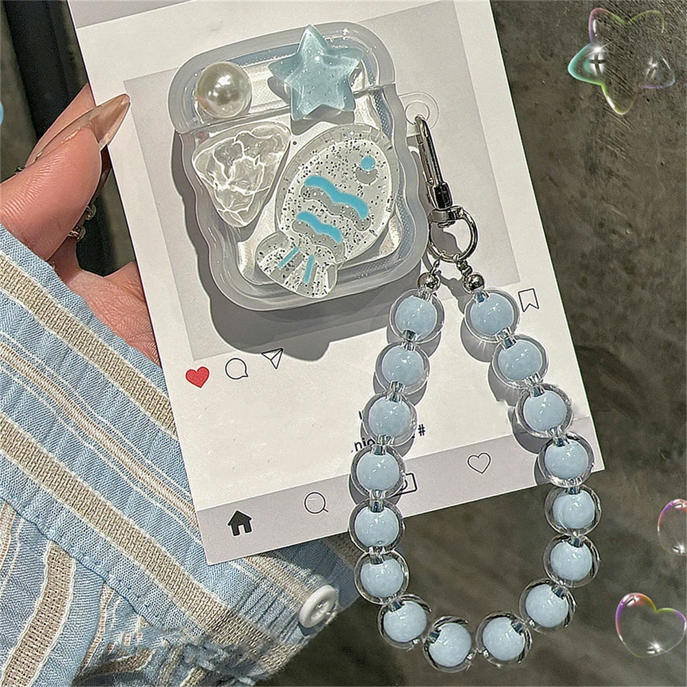 Симпатичные 3D рыбьи звезды прозрачные волнистые границы наушники защитный чехол