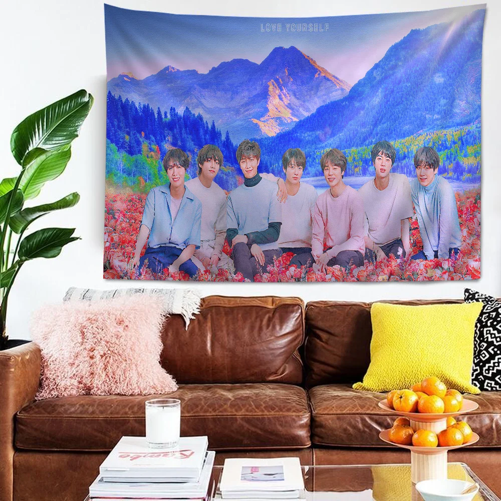 D-Dynamites Kpop Boys Cartoon Tapestry Art Science Fiction Room Home Decor