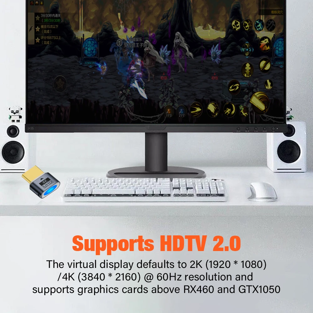Фото HDMI-совместимая заглушка 4K HDR Виртуальный монитор Эмулятор EDID Беголовий адаптер дисплея Ghost Поддержка до 4k при 60 Гц 1080 при 120 Гц №4