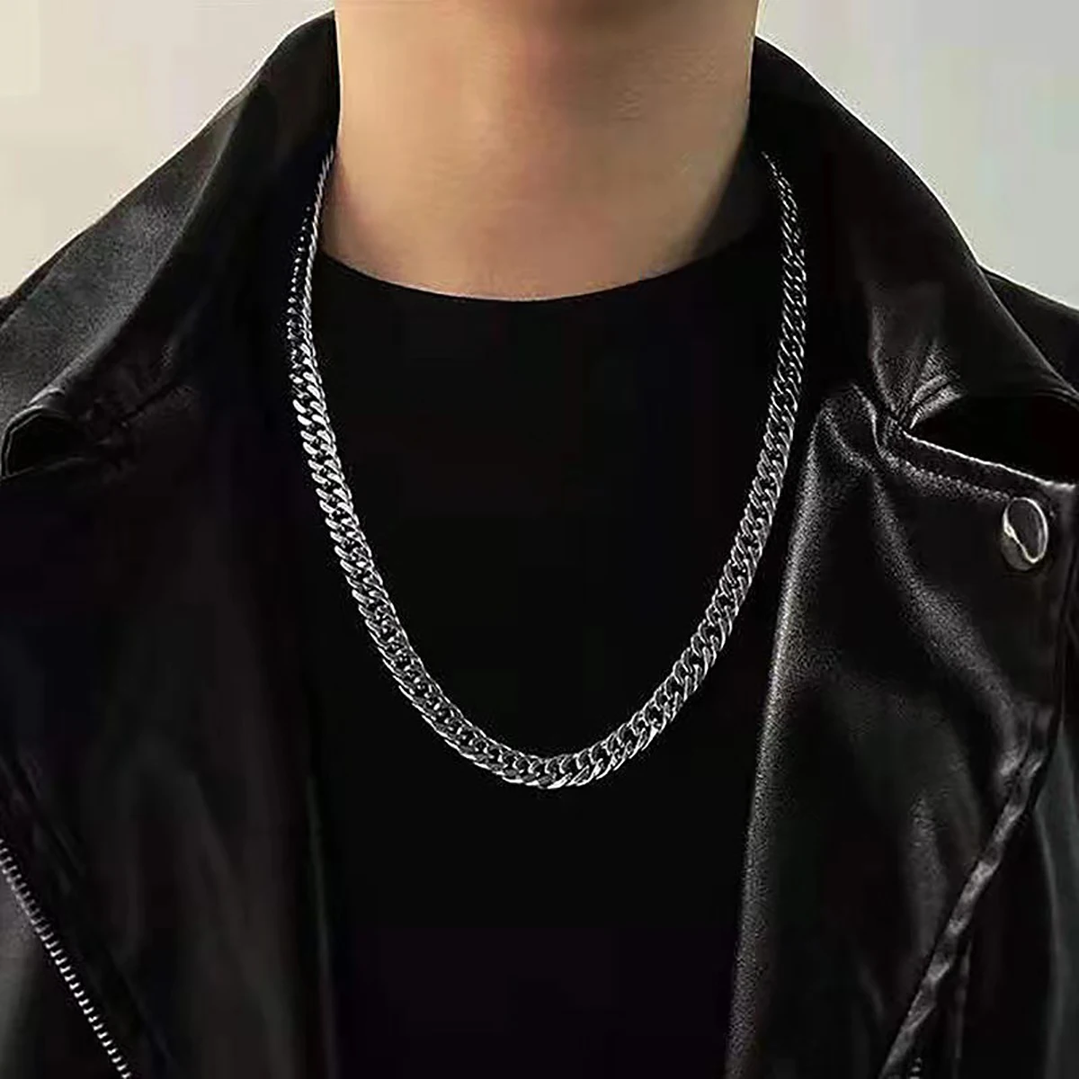 

Hiphop Dense Thick Stainless Steel Chain Necklace Men Punk Chunky Cuban Link Chains Choker Necklace on Neck 2022 Fashion Jewelry