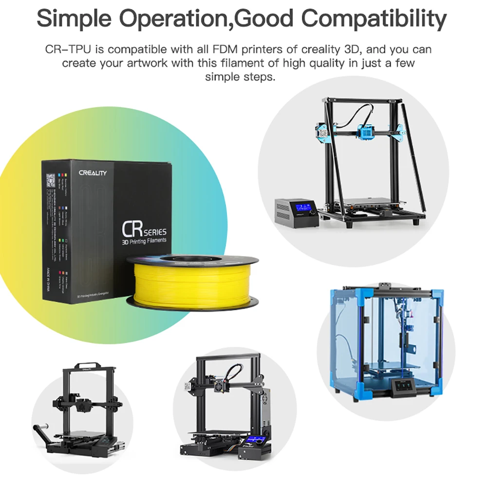 Creality CR-TPU Филамент 1 0 кг 75 мм мягкий клей с высокой эластичностью 210-240 ℃