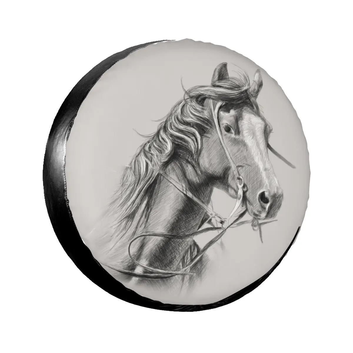 

Чехол для автомобильных колес 13/14/15/16 дюймов, чехол для запасных шин с портретом лошади, чехол, Мягкий защитный чехол, автомобильные аксессуа...