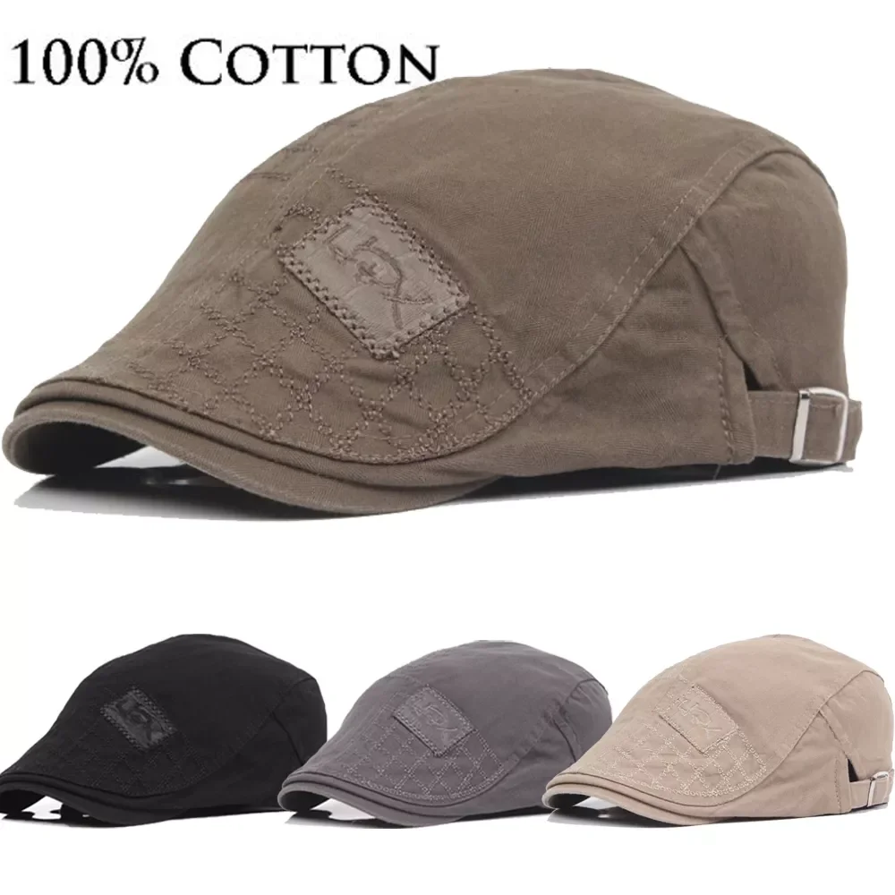 

Men's Hat Berets Cap Golf Driving Sun Flat Cap Fashion Cotton Berets Caps for Men Casual Peaked Hat Visors Casquette Hats