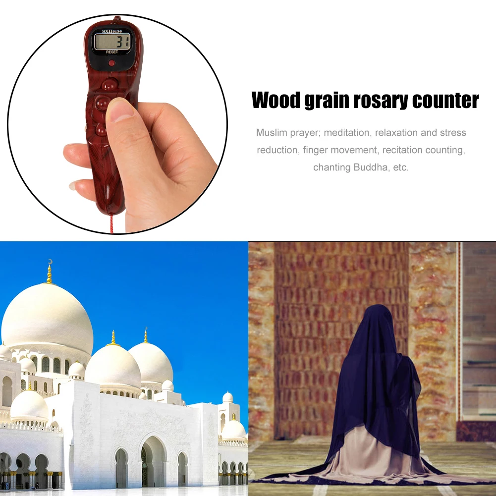

LED Electronic Counter Digital Beads Timer Muslim Pray Rosary Chanting Buddha Bead Register Relaxation Stress Reduction Finger
