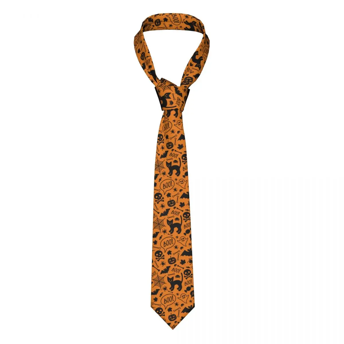 

Halloween Cat Pumpkins Skulls Bats Element Tie For Men Women Necktie Tie Clothing Accessories