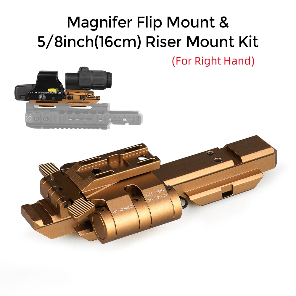 Canis Latrans Magnifer Flip Mount & 58inch(16cm) Riser Mount Kit fits G33 / G32 3X Magnifire Left / Right hand For 21.2mm Rail
