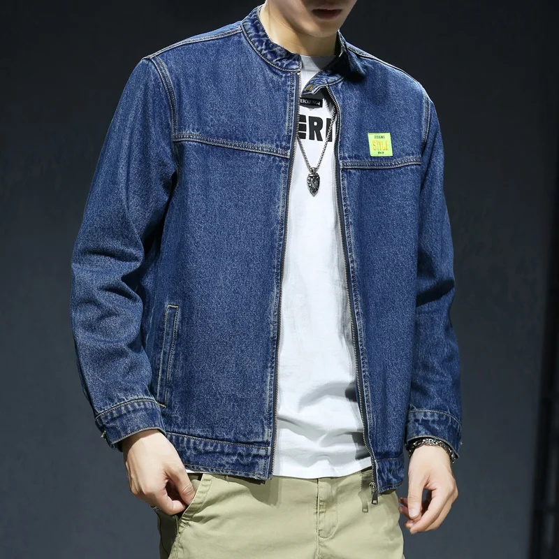Мужская джинсовая куртка с вышивкой размеры до 7XL