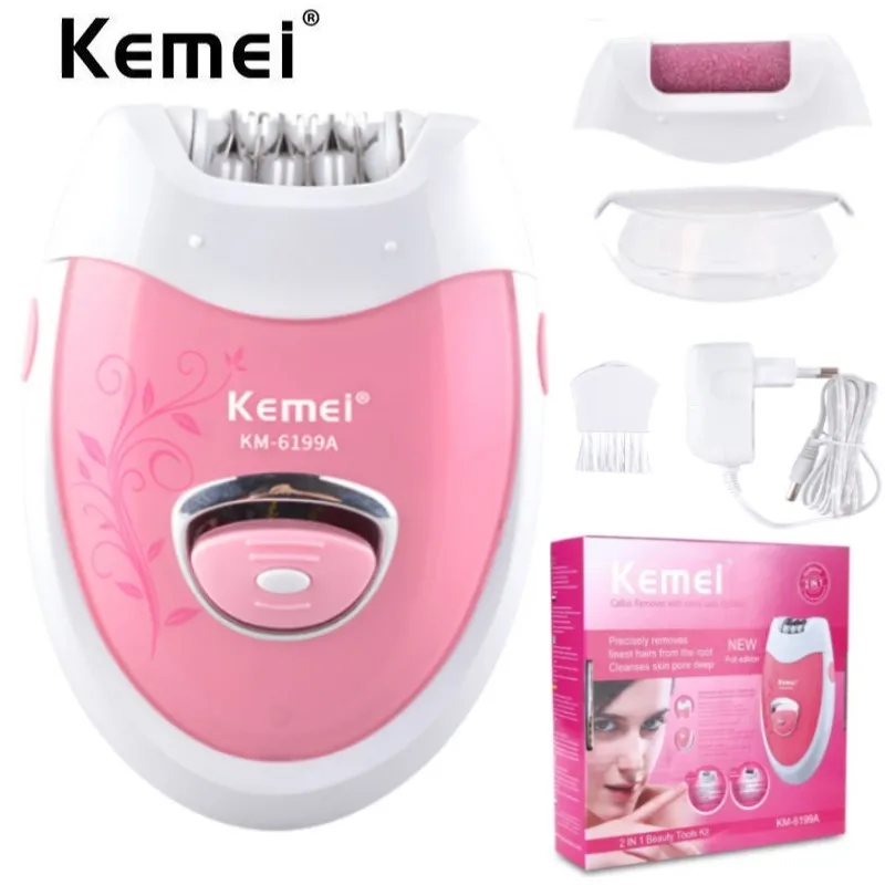 

Kemei Electric Epilator Rechargeable Women Shaver Hair Removal Bikini Body Face Underarm Depilator Razor Shaving Machine 45G