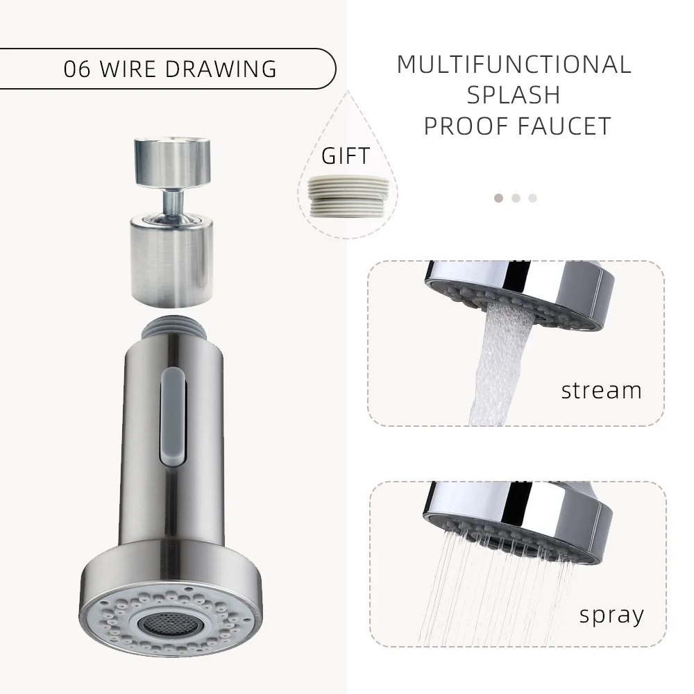 Универсальный аэратор для кухонного крана на 360 °, сменная насадка для распылителя крана, выдвижная водосберегающая насадка для душа G1/2, приблизительный адаптер