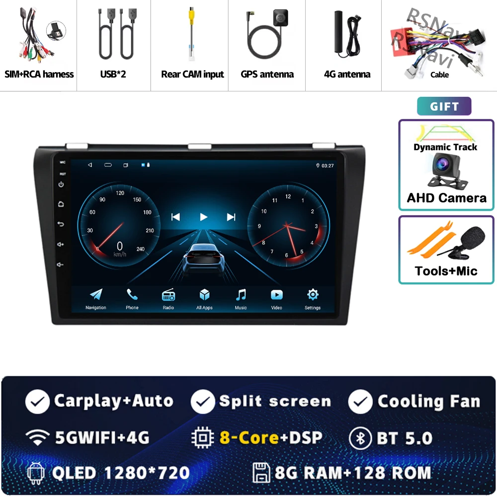 

Android 15 для Mazda 3 I BK 2003-2009 2K QLED Android Автомобильный радиоприемник Мультимедийный видеоплеер GPS Стерео CarPlay 4G Головное устройство