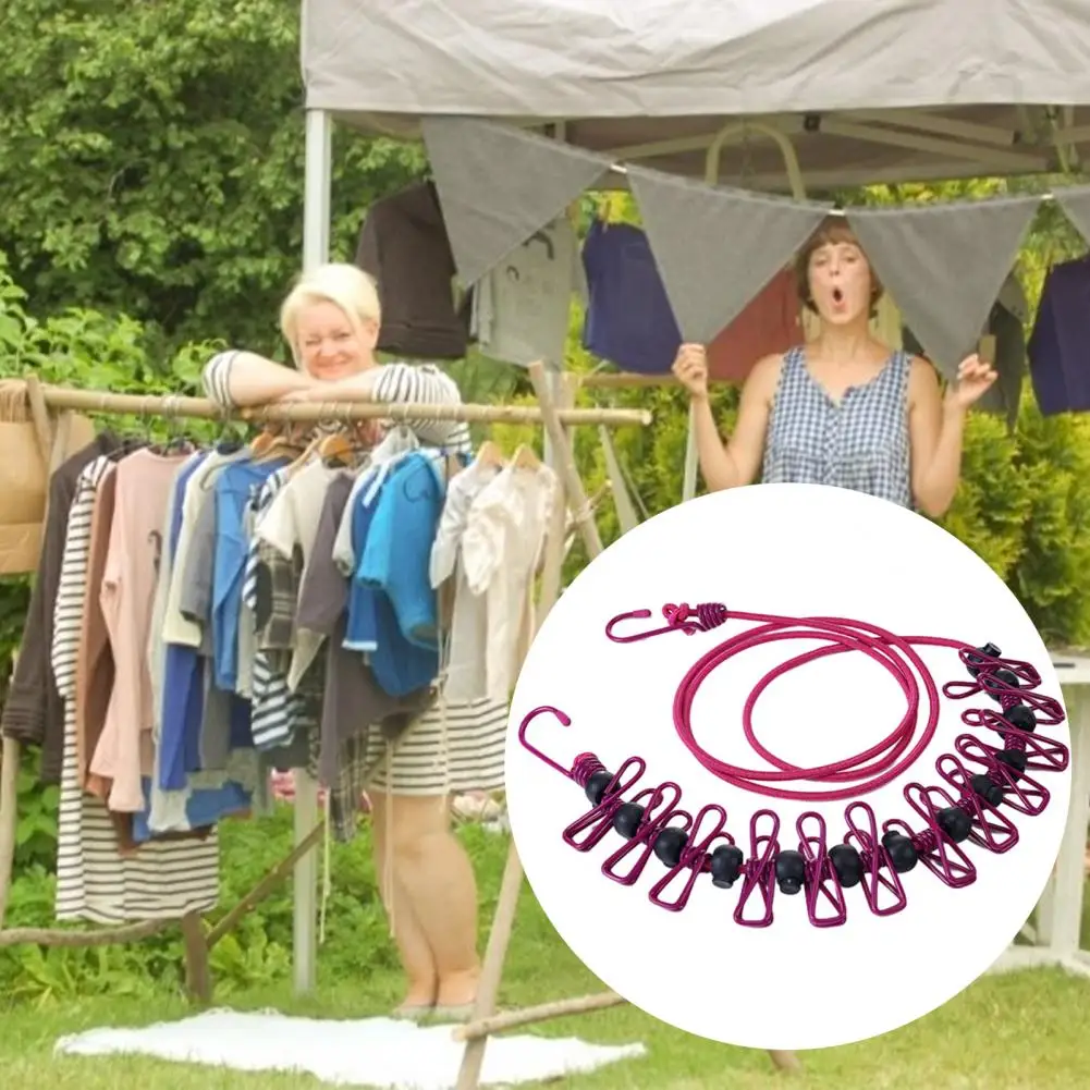 

Reusable Strong Clothespin Anti-slip Buckle Clothes Pants Drying Gadgets Toughness Travel Clothesline Camping Supplies