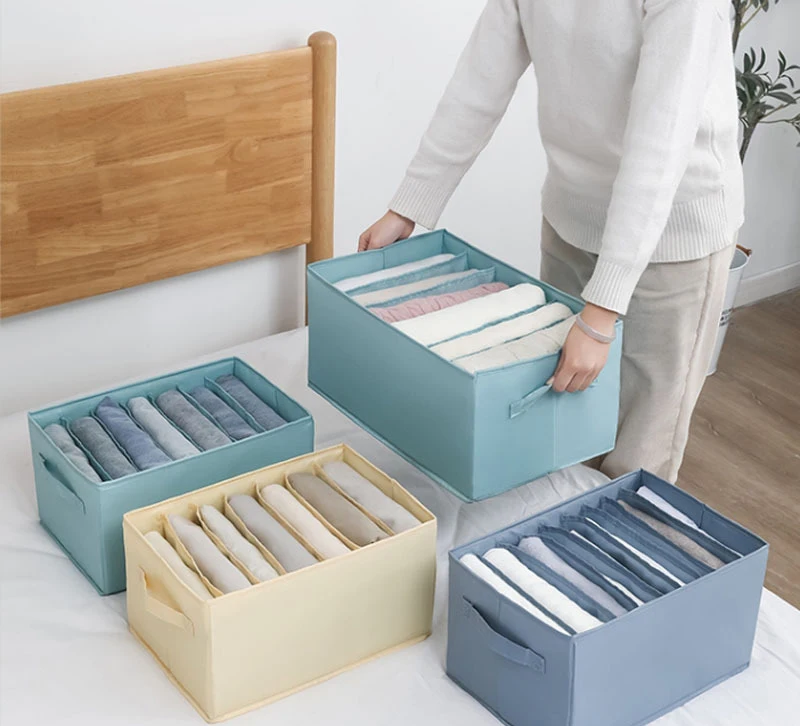 

Складная моющаяся сетчатая коробка для хранения джинсов, футболок, платяных вещей, органайзер для одежды с ПП доской и ручкой