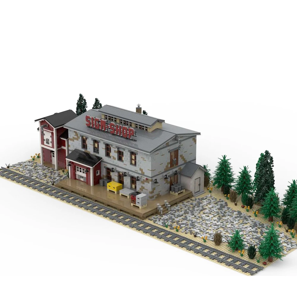 

New10749PCS Hot Sale Street View Model Moc Modular Building Sign Shop Blocks DIY Children Toys Gift Christmas Building Blocks