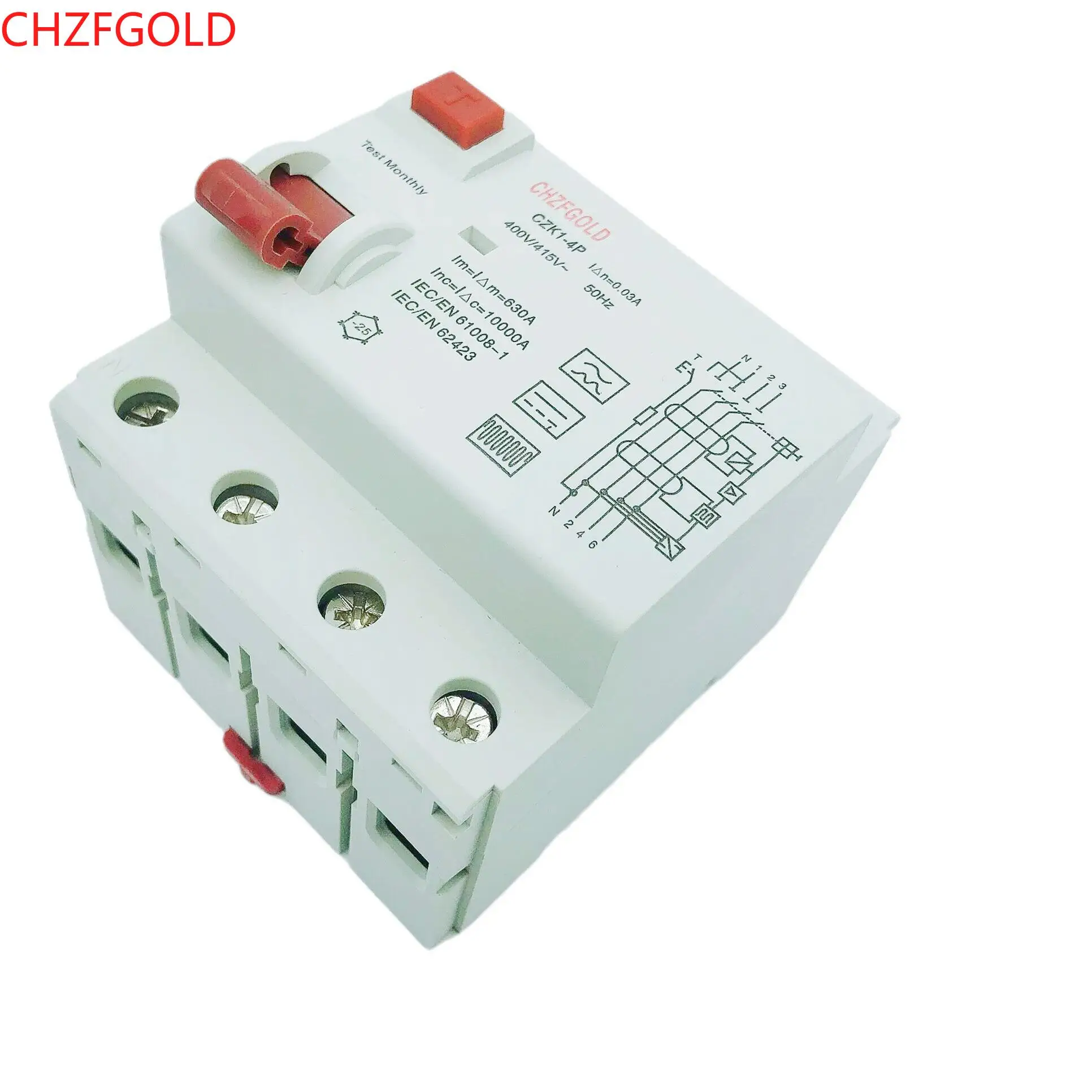 

CHZFGOLDMCB for Household ConstructionHotSale ELCB RCD solar chargin circuit CZK6 RCCB 6-4P16A 25A 32A 40A 63A 80A 100AResidual