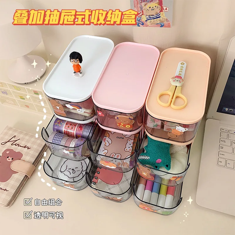 

cute Drawer Pencil Box Desk Accessories & Organizer Office & School Supplies Pen Storage Holders