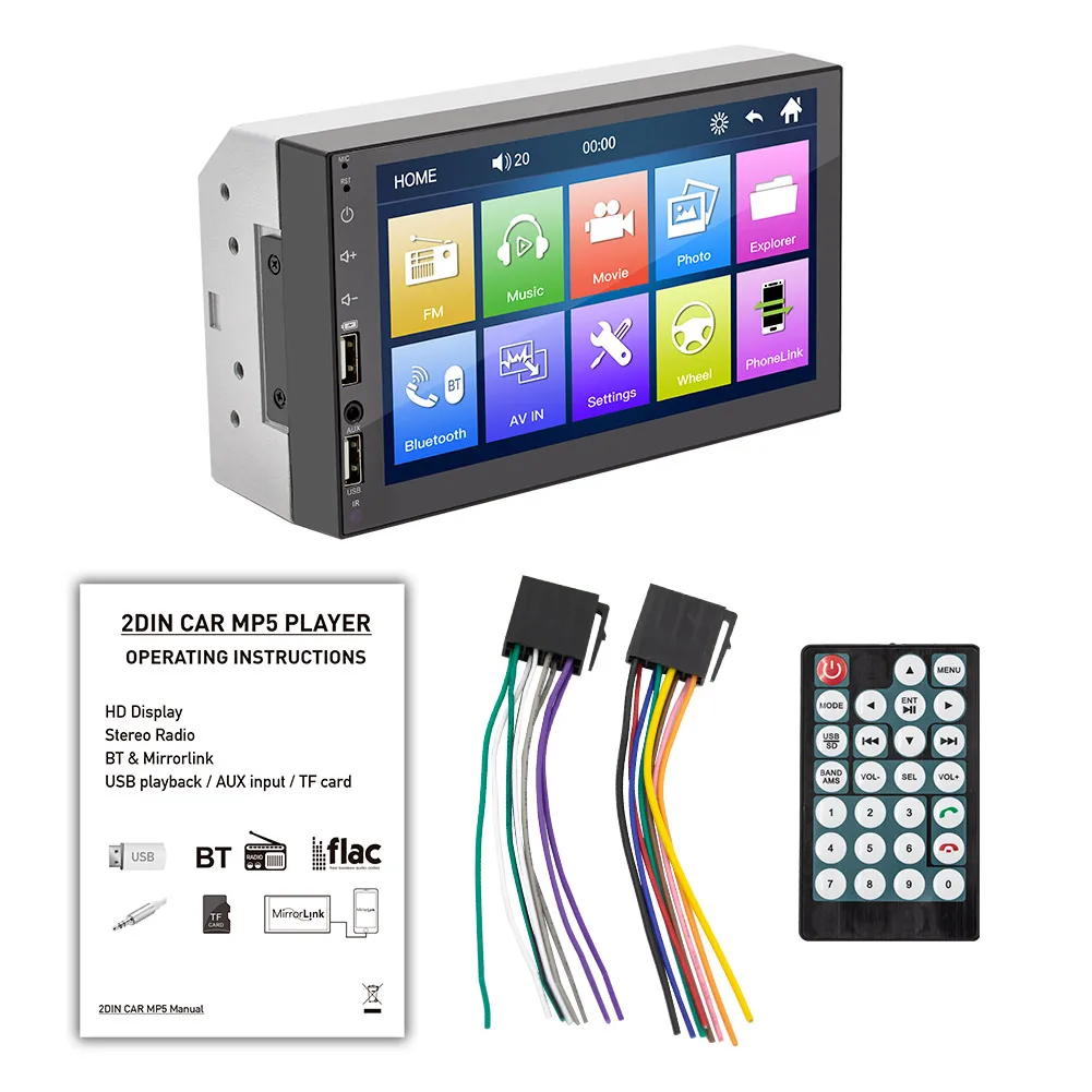 

Автомагнитола 2 USB 7 дюймов HD 7764S модель AUX