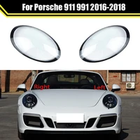 front headlight lens cover auto headlamp lampshade case lampcover glass lamp shell caps for porsche 911 991 2016 2017 2018