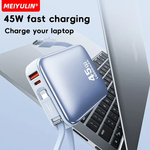 20000 мАч 45 Вт PD Power Bank 10000 мАч Портативный USB C кабель Быстрая зарядка мобильного внешнего аккумулятора для ноутбука iPhone Samsung Xiaomi