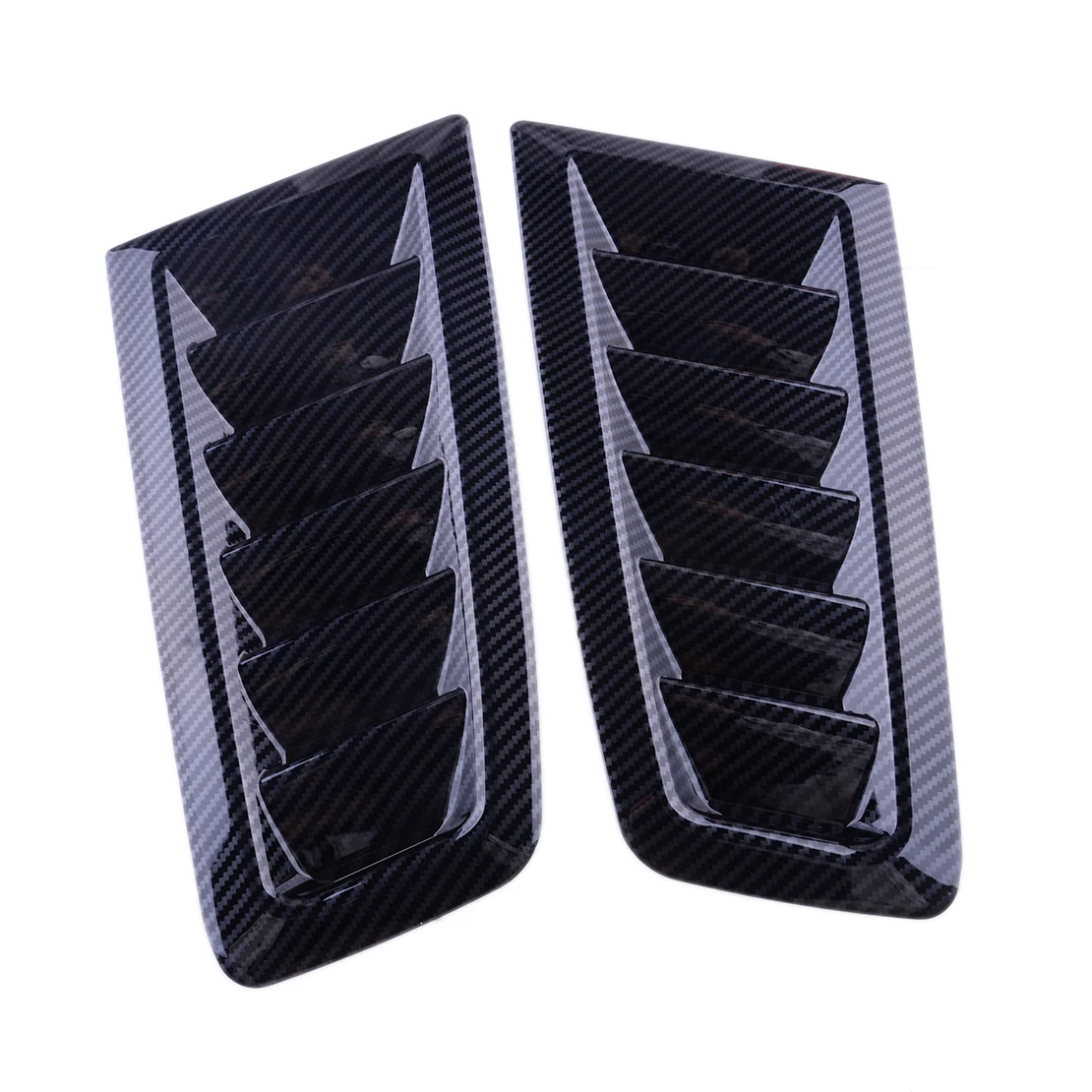 

1 пара, обшивка для капота автомобильного двигателя, черный корпус для вентиляционного отверстия, стильный АБС-пластик из углеродного волок...