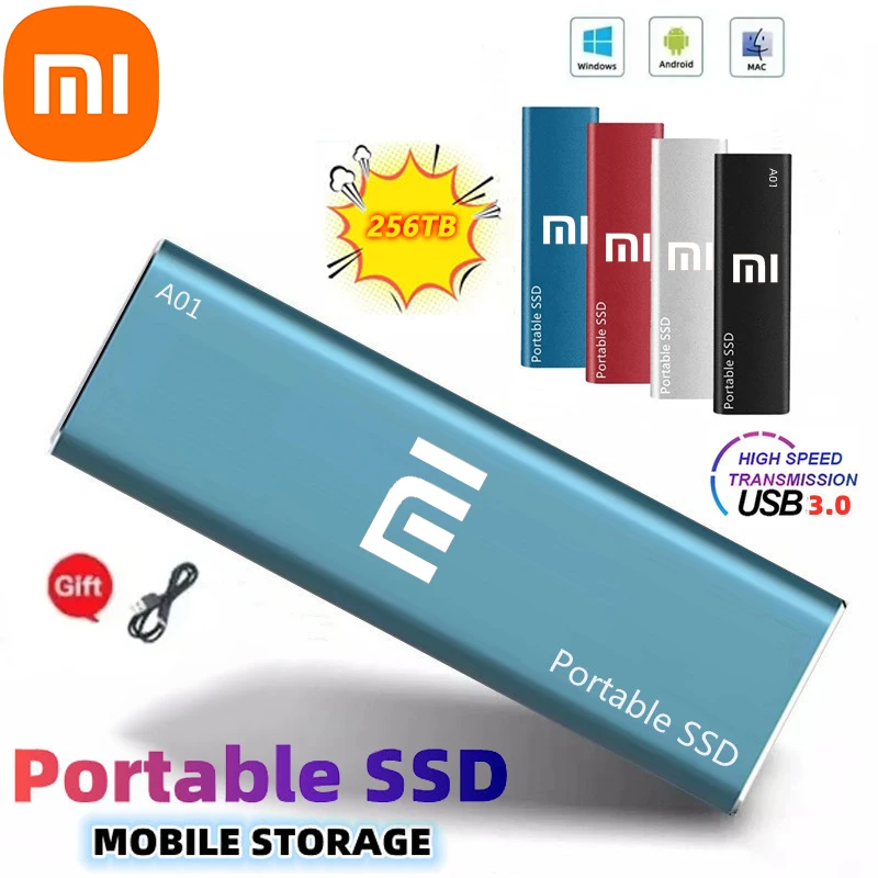 

Xiaomi Оригинальный Новый портативный SSD жесткий диск 256 ТБ 128 ТБ внешний SSD жесткий диск Mijia Type C USB3.1 жесткий диск USB флэш-накопитель