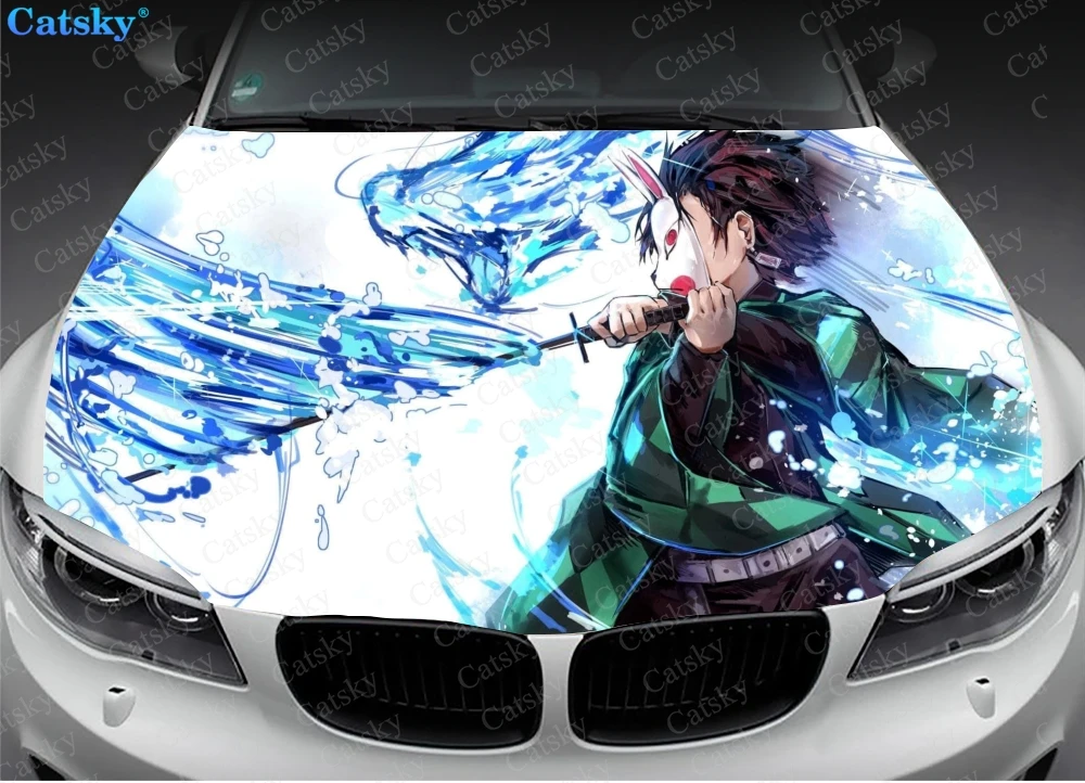 

Фотографическая виниловая наклейка с изображением рассекающего демонов камадо танджиру, графическая наклейка с капюшоном для большинства...