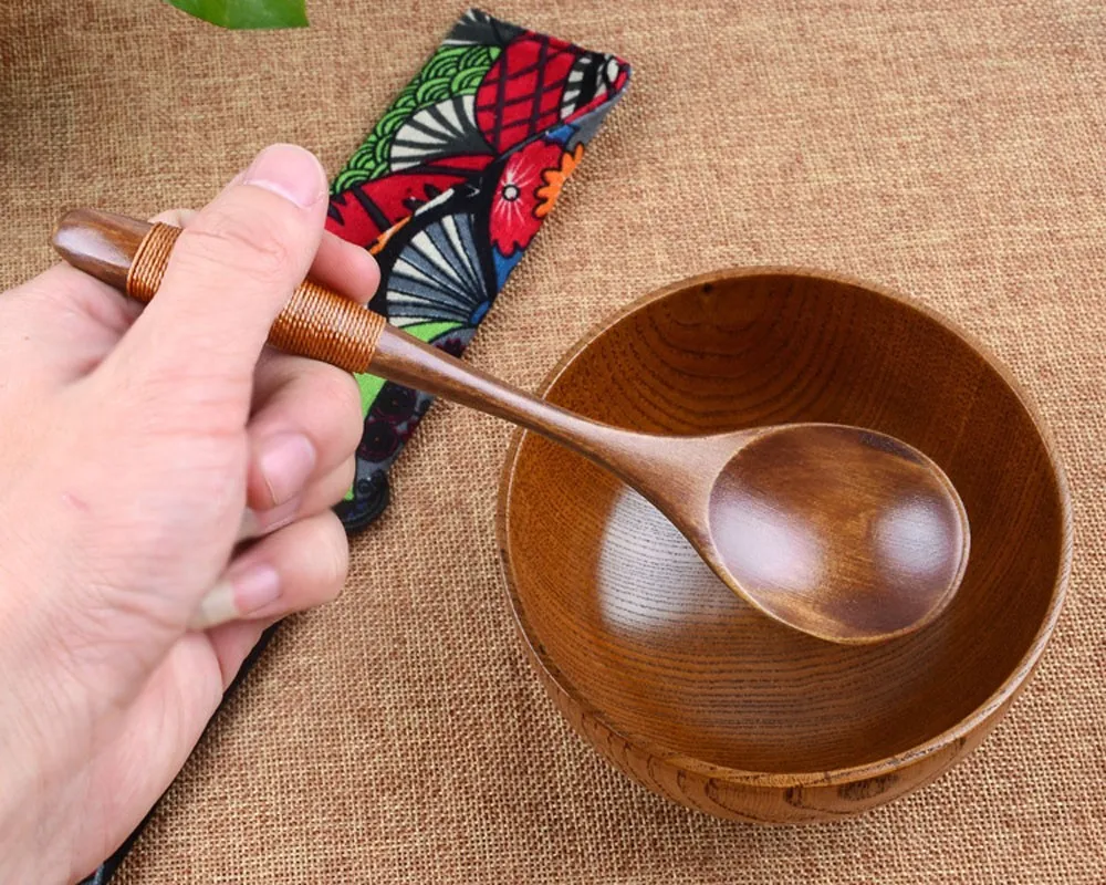 Деревянная ложка Бамбуковая кухонная утварь для приготовления пищи инструмент