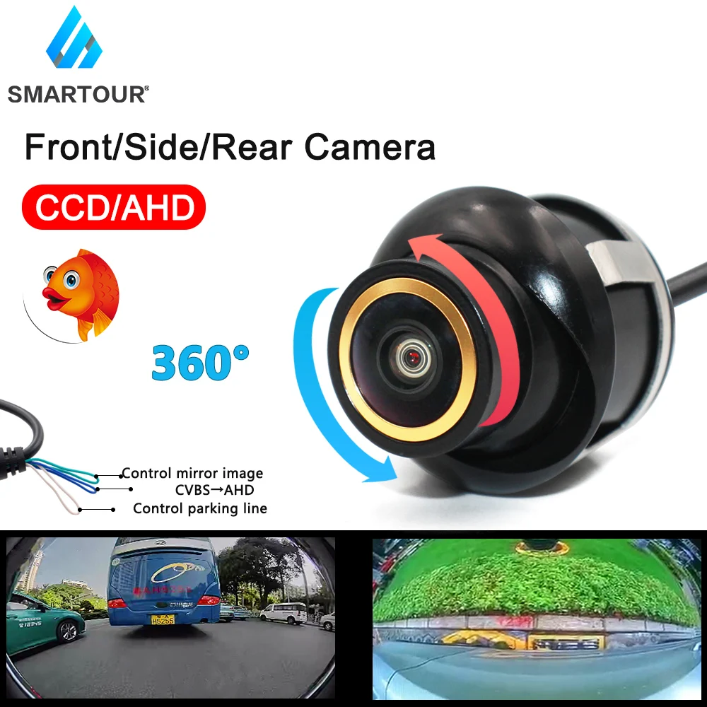 

Камера заднего вида SMARTOUR 720P HD для автомобиля, ночное видение, монитор для парковки, водонепроницаемая, с объективом типа «рыбий глаз» 170 градусов