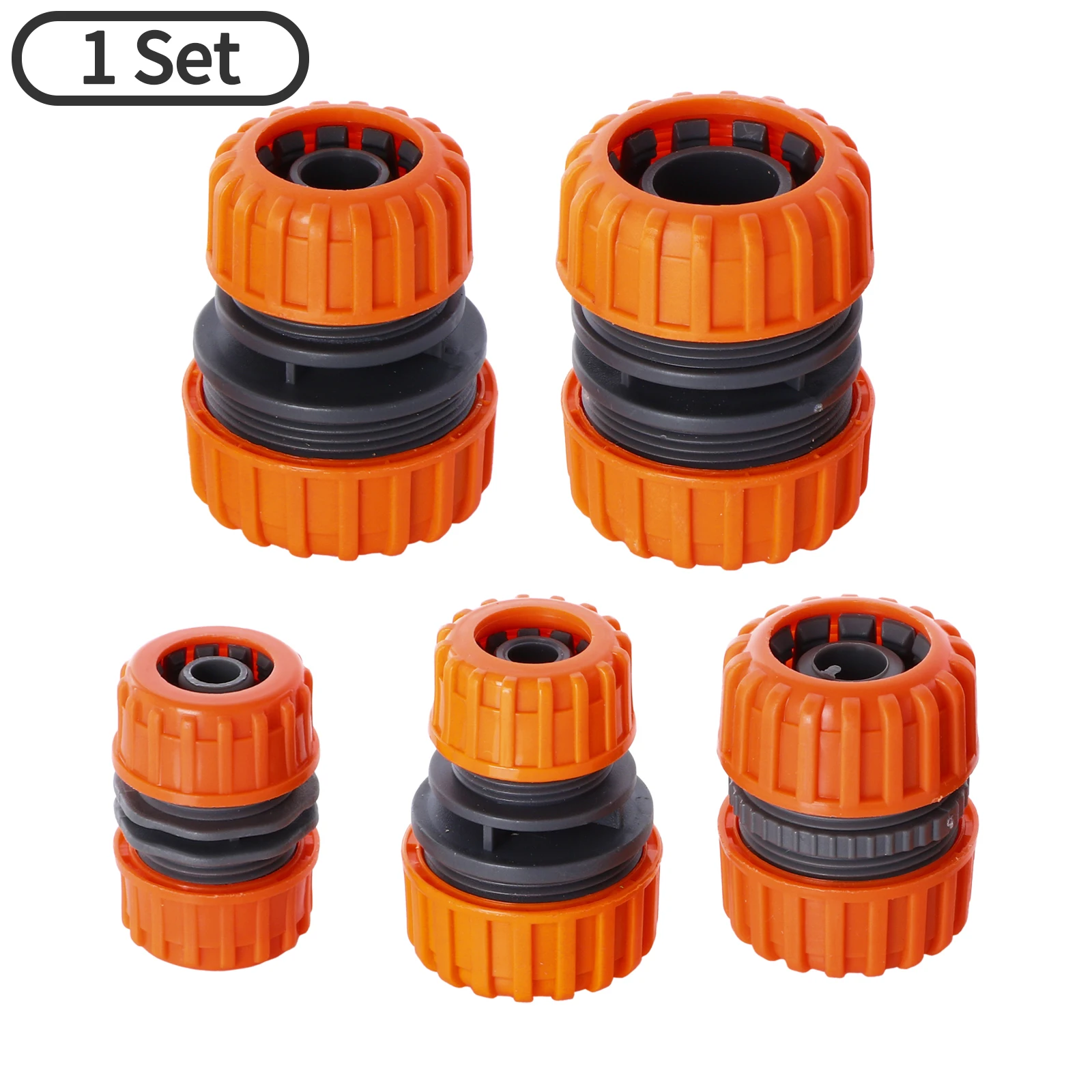 

5 Pcs/Set Plastic Garden Hose 1/2 3/4 1 Inch Quick Connector Extending Pipe Connector Hose End Repair Gardens Water Gun Fittings