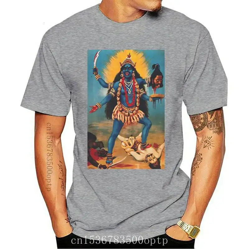 

New Kali - Hindu T Shirt Kali Krishna Hindu India Buddha God Gold Mythology Religion Men Cotton Tshirt Funny Tees Tops Harajuku
