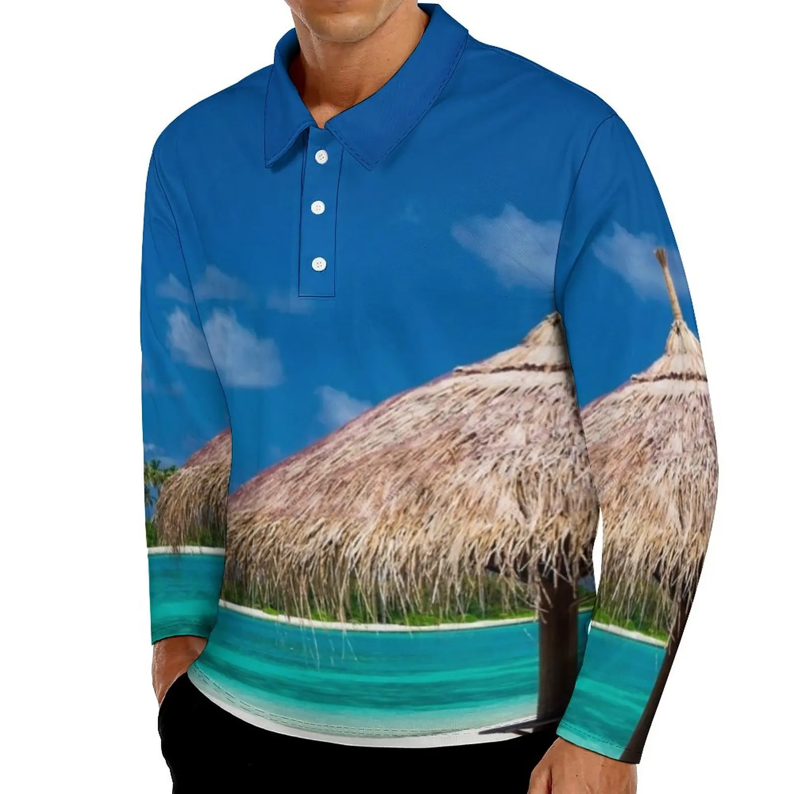 

Повседневные мужские футболки с длинным рукавом и принтом Морского Пейзажа