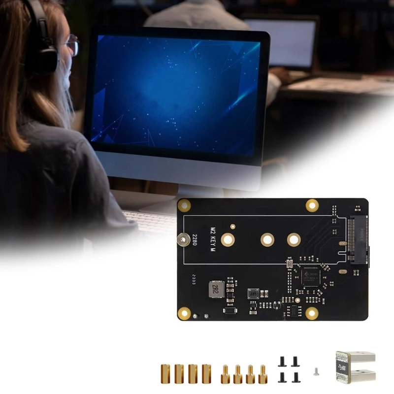 Плата расширения твердого диска X872 M.2 NVMe с высокоскоростным USB для RPi 4 поддержка